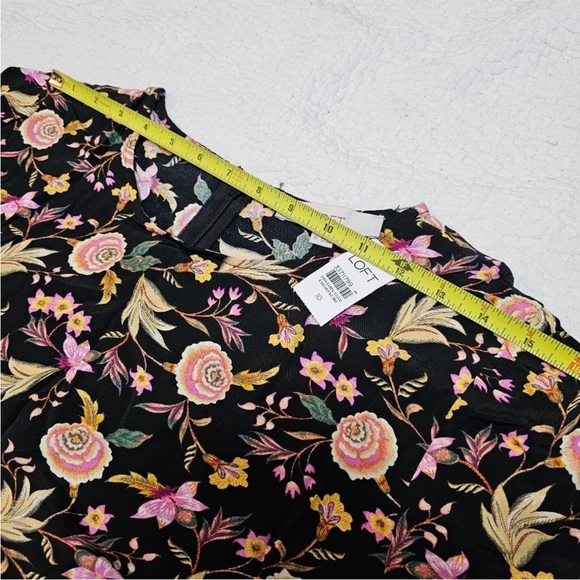 NWT LOFT Floral Ruffle Sleeve Midi Dress - Picture 10 of 13